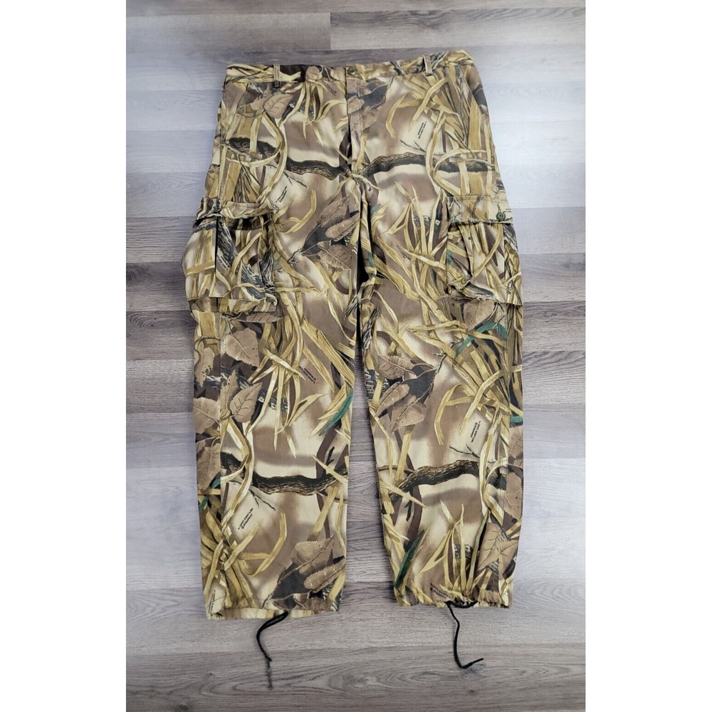 Vintage 90s Wetlands Camo Hunting Pants Size XL USA Made Cargo Baggy Outdoors
